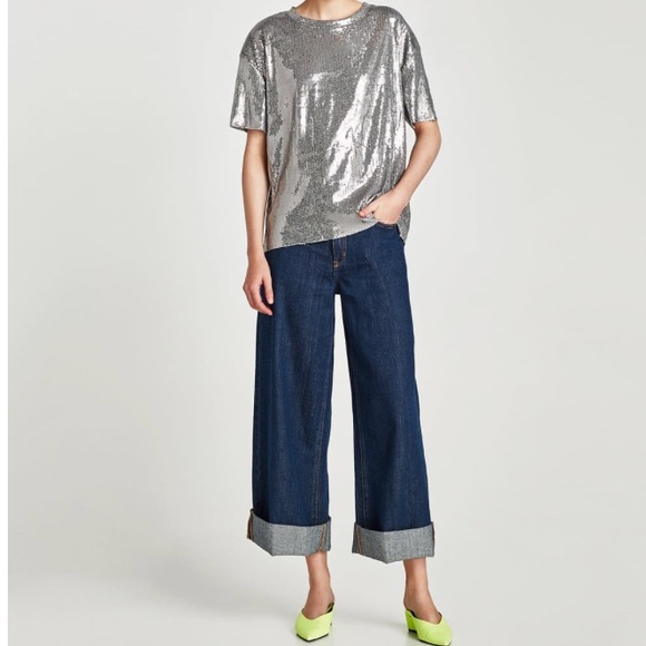 zara sequin t shirt